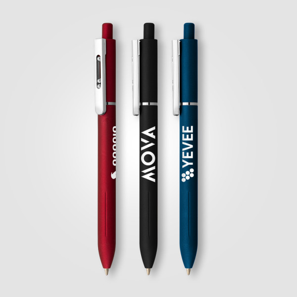 Lark Klick-Kugelschreiber mit Clip-Fidget-Funktion aus recyceltem Kunststoff