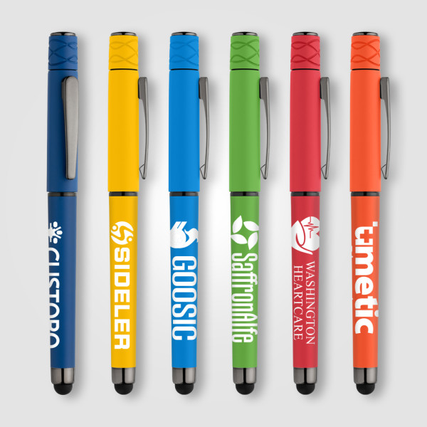 Tavi Gelschreiber mit Fidget-Spinner-Funktion und Stylus aus recyceltem Kunststoff