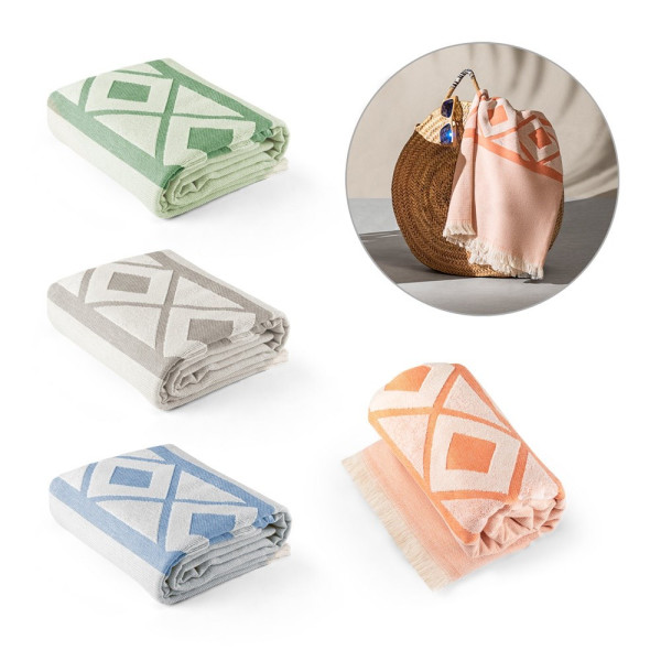 MALEK. Multifunktions- und Badetuch (350g/m²) aus Baumwolle (85%) sowie recycelter Baumwolle (15%),