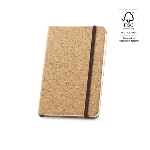 HAWKINS. Notizblock aus Kork mit unlinierten Seiten, aus FSC™-zertifiziertem Material und anderen ko