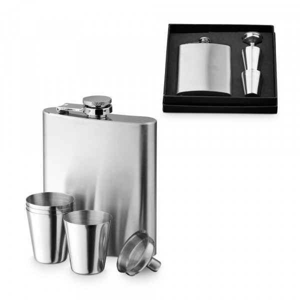 NOVAK. Set aus Edelstahlflasche und Gläsern 200 mL